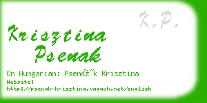 krisztina psenak business card